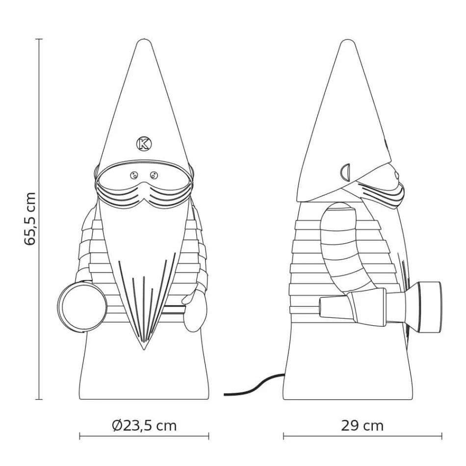 Llambë dyshemeje me dritë të jashtme në dizajn modern teknopolimer të bardhë - Nano Viadurini