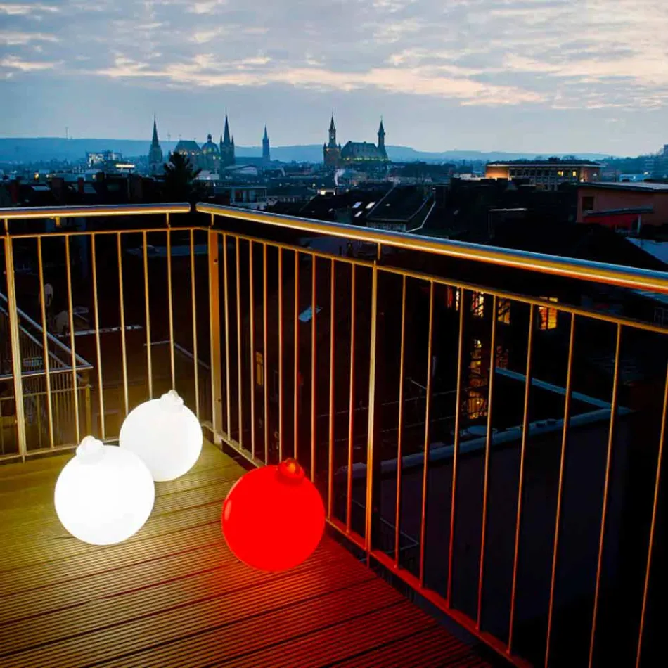 Llambë dekori për ambiente të mbyllura ose të jashtme, Top i bardhë i Krishtlindjeve - Pallastar Viadurini