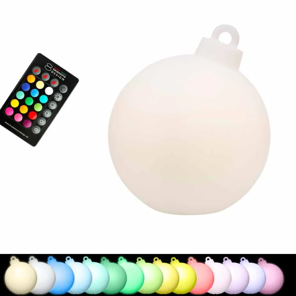 Llambë dekori për ambiente të mbyllura ose të jashtme, Top i bardhë i Krishtlindjeve - Pallastar Viadurini