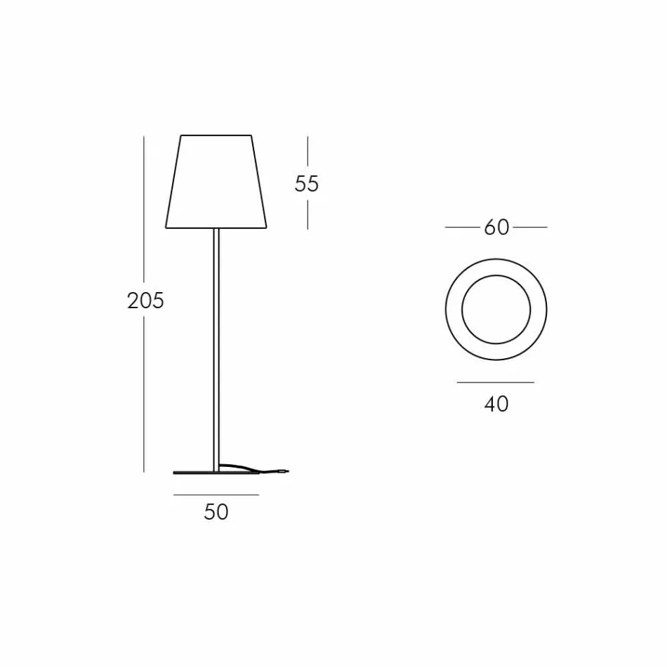 Projektimi i llambës së dyshemesë Ali Baba Steel Slide metal prodhuar në Itali Viadurini