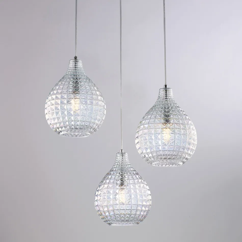 Llambë qelqi dhe metali dizajni e prodhuar në Itali për dekor elegant - Atlas Viadurini