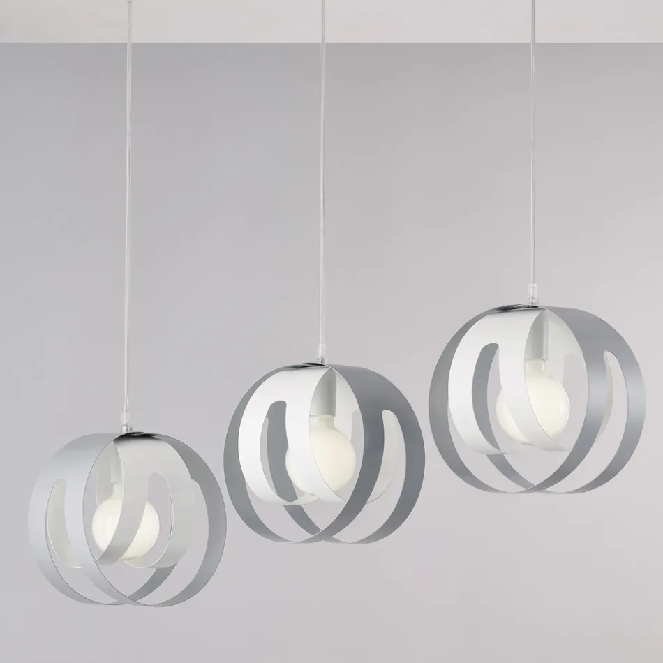 Llambë Elegante prej Qelqi dhe Metali e Prodhuar në Itali për Interiere të Rafinuara - Aries Viadurini