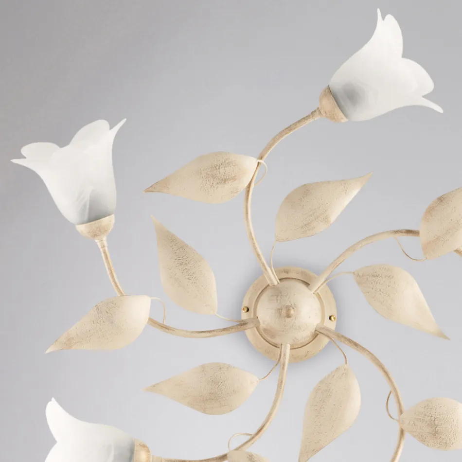 Llambë elegante prej qelqi dhe metali e prodhuar në Itali për ambiente të brendshme të rafinuara – Sirio Viadurini