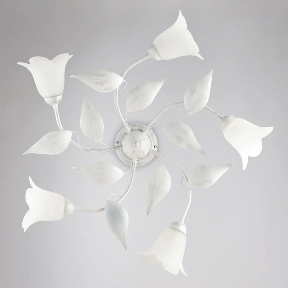 Llambë elegante prej qelqi dhe metali e prodhuar në Itali për ambiente të brendshme të rafinuara – Sirio Viadurini