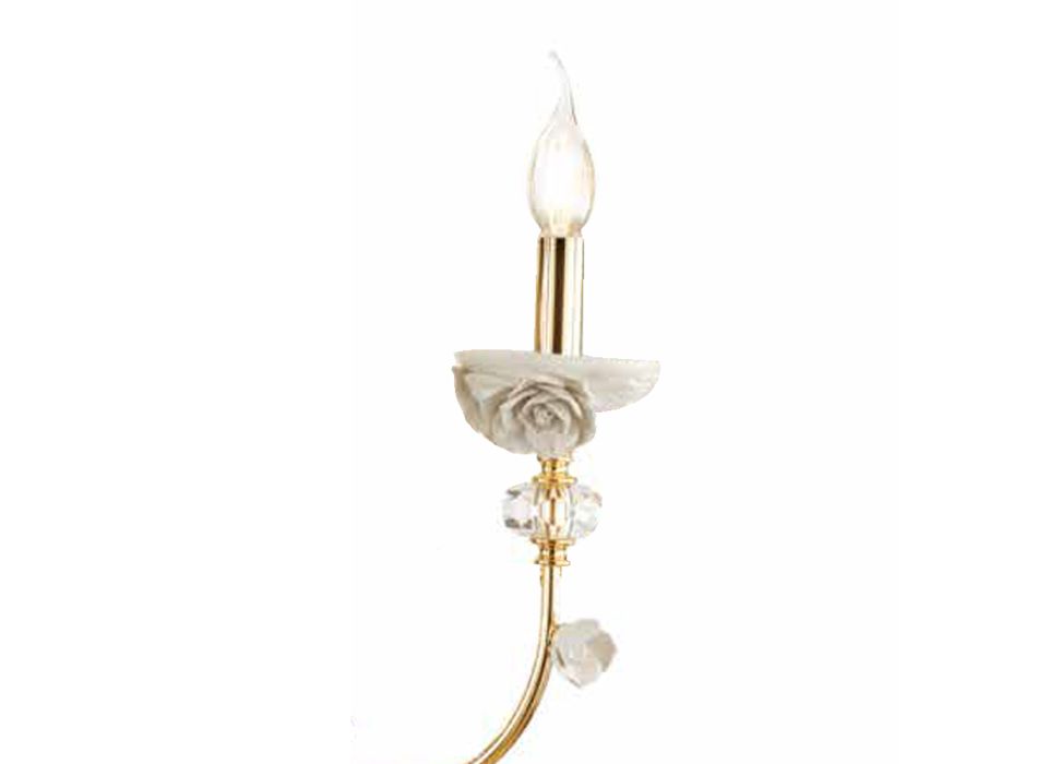 Llambë klasike Flambeaux 7 Lights në Porcelan dhe Xham të Fryrë - Eteria Viadurini