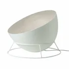 In-es. Design llambë dyshemeje me ngjyra çeliku dhe nebuliti H2o F Viadurini