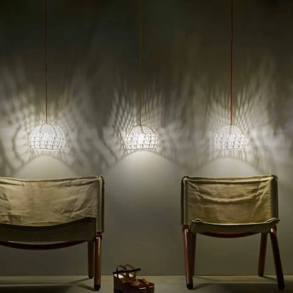 Llambë e varur në pambuk dhe viskozë In-es.artdesign Teksturë moderne Viadurini