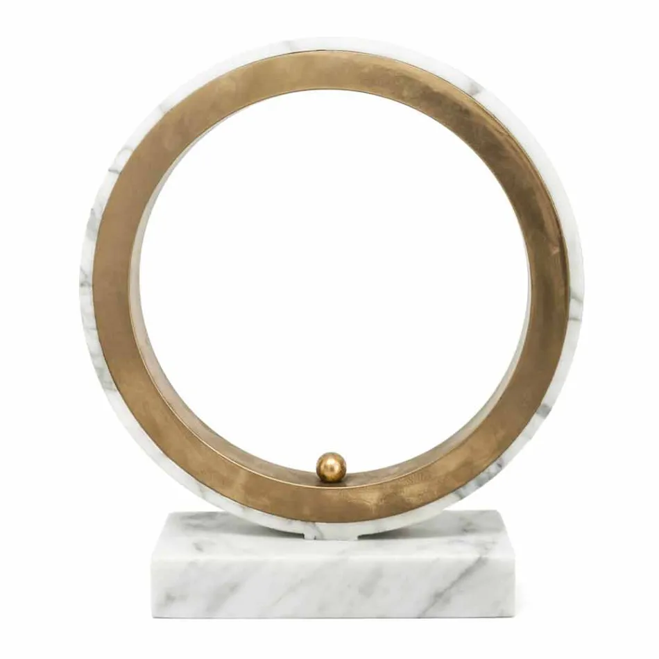 Llambë në Mermer të Bardhë Carrara dhe tunxh Made in Italy 2 Dimensione - Nazife Viadurini