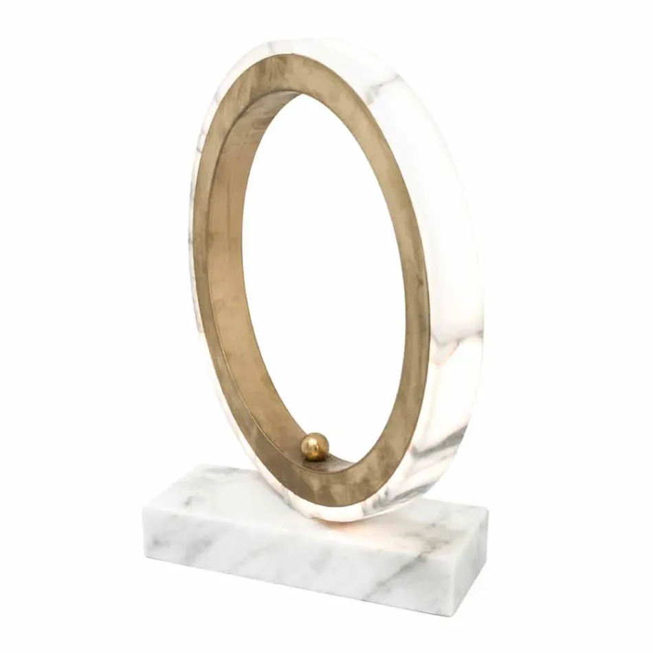 Llambë në Mermer të Bardhë Carrara dhe tunxh Made in Italy 2 Dimensione - Nazife Viadurini