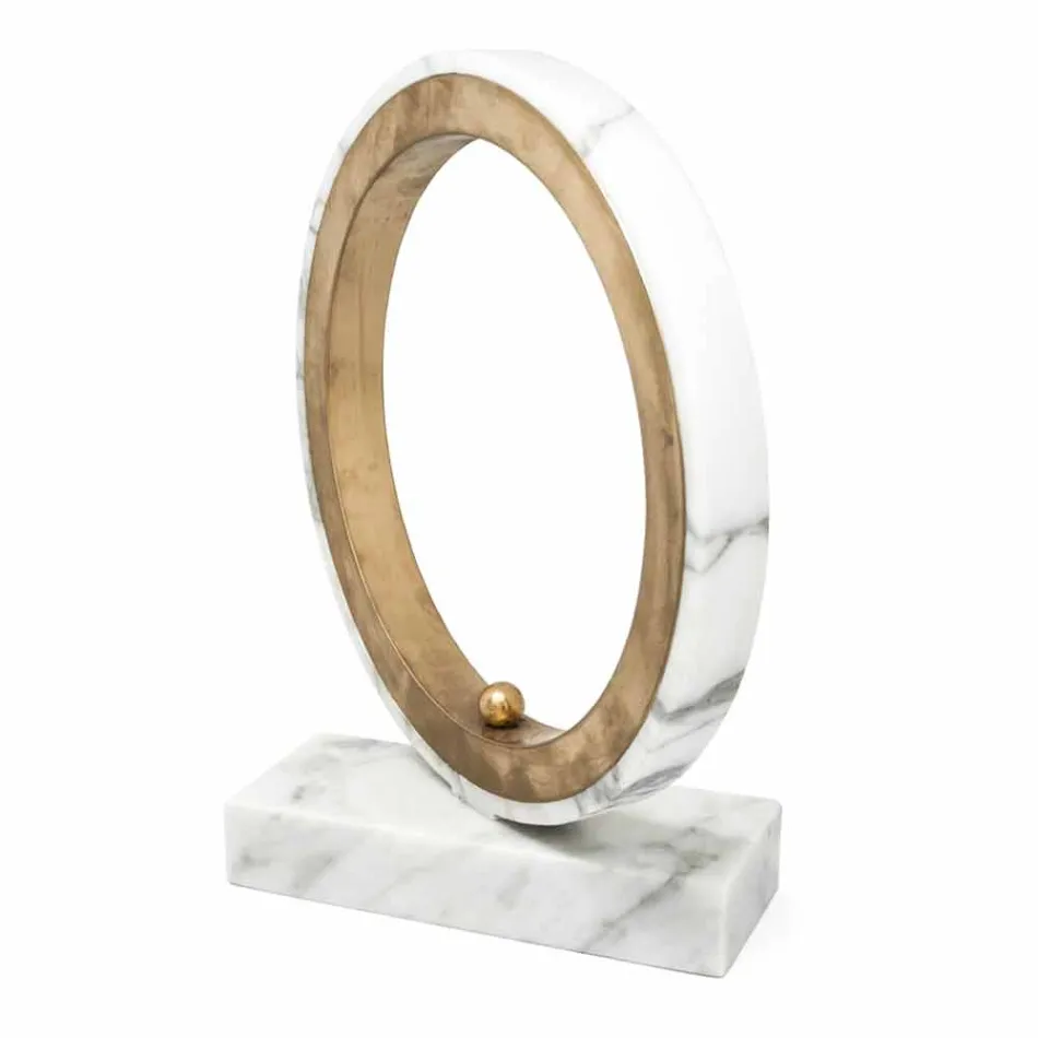 Llambë në Mermer të Bardhë Carrara dhe tunxh Made in Italy 2 Dimensione - Nazife Viadurini