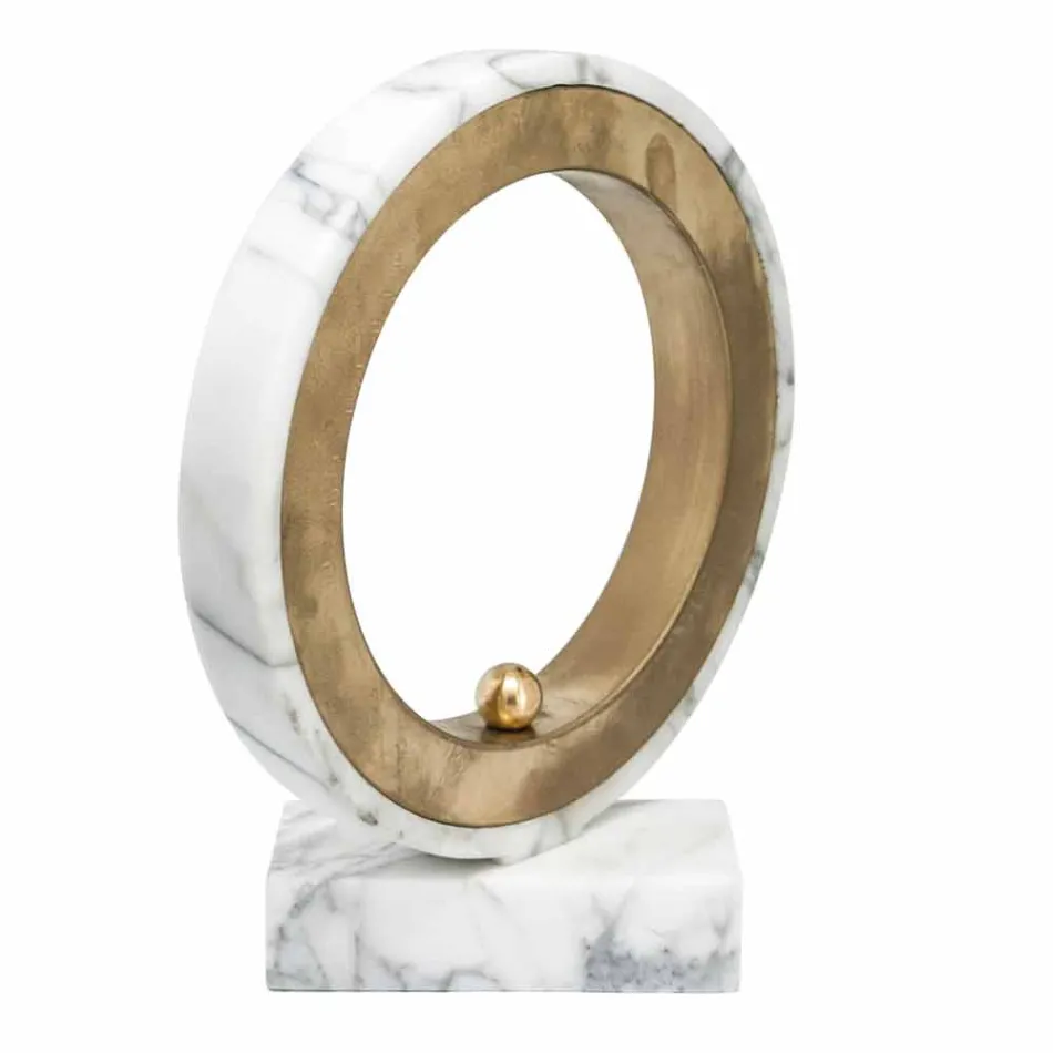 Llambë në Mermer të Bardhë Carrara dhe tunxh Made in Italy 2 Dimensione - Nazife Viadurini