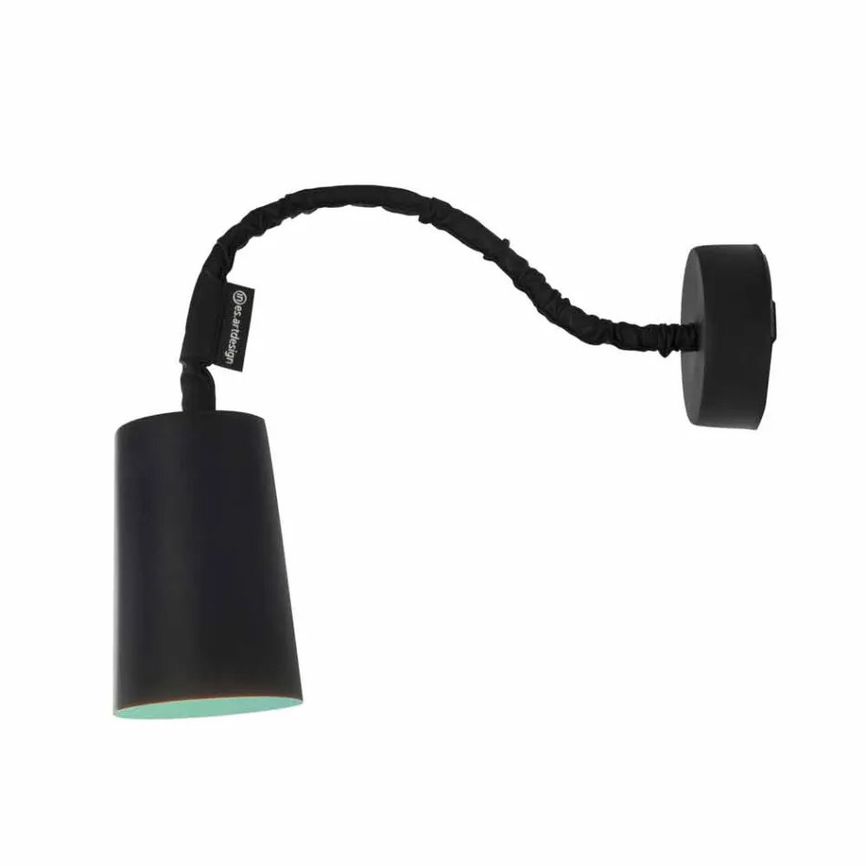 Llambë muri me rrëshirë In-es.artdesign Ngjyrosni një dërrasë të zezë moderne Viadurini