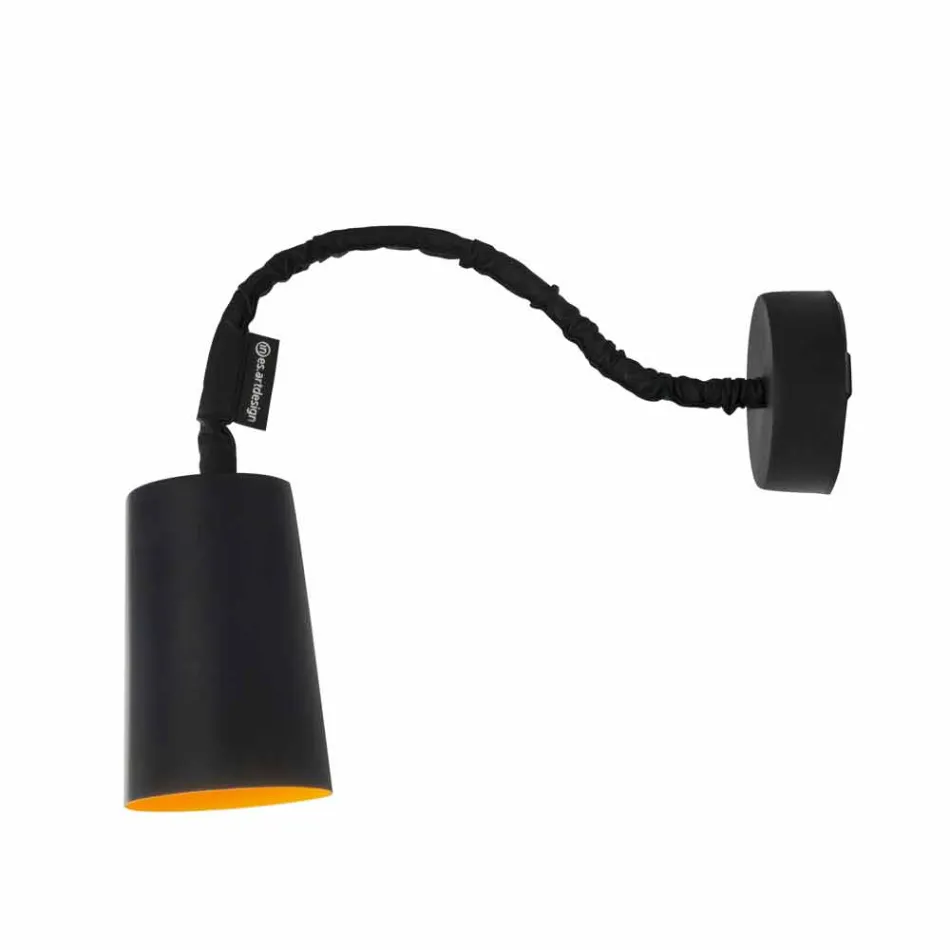 Llambë muri me rrëshirë In-es.artdesign Ngjyrosni një dërrasë të zezë moderne Viadurini