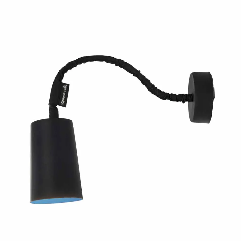 Llambë muri me rrëshirë In-es.artdesign Ngjyrosni një dërrasë të zezë moderne Viadurini