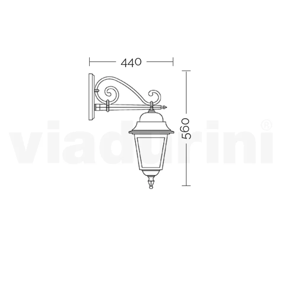 Llambë qelqi me strukturë alumini të derdhur Prodhuar në Itali - Scintilla Viadurini