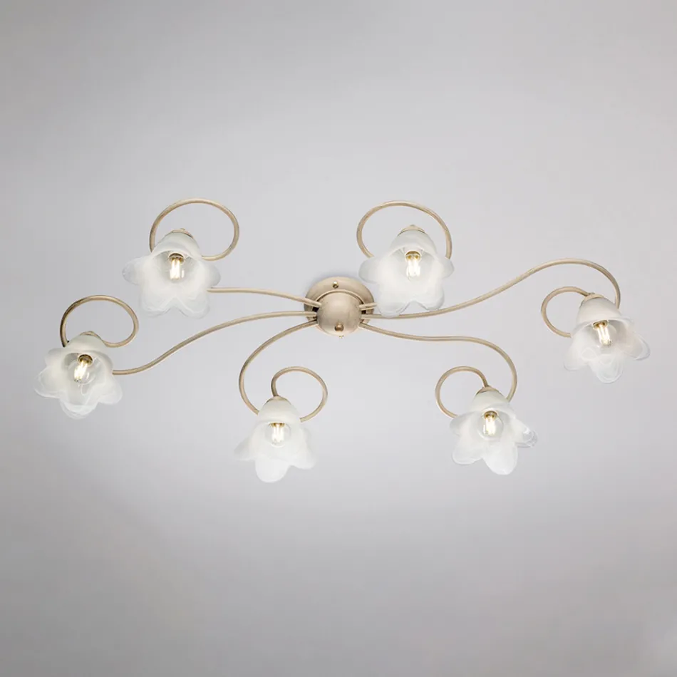 Llambë qelqi dhe metali e prodhuar në Itali për ambiente të brendshme të rafinuara – Cometa Viadurini