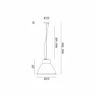 Llambë industriale në pezullimin e hekurit Loft Media Il Fanale Viadurini