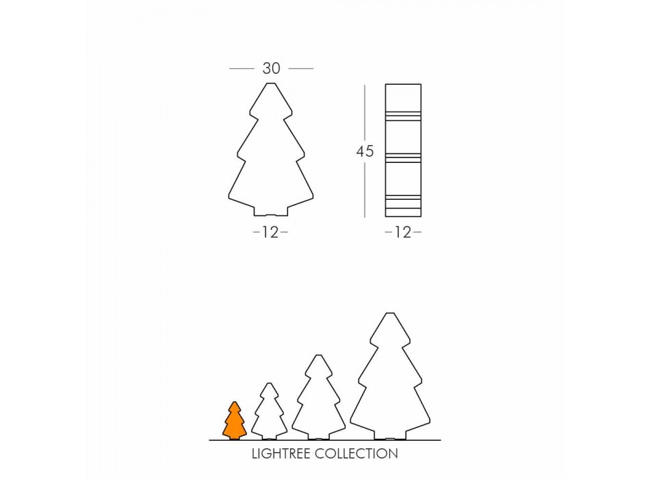 Tabela / llamba e brendshme e dyshemesë Slide Lightree pema e Krishtlindjes e bërë në Itali Viadurini