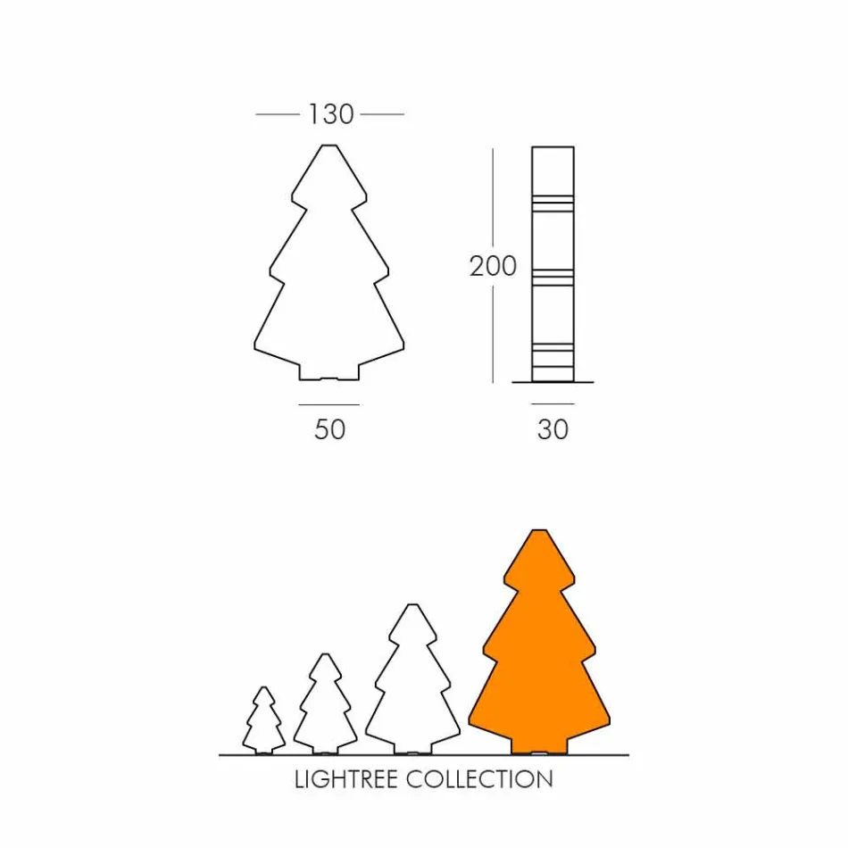 Tabela / llamba e brendshme e dyshemesë Slide Lightree pema e Krishtlindjes e bërë në Itali Viadurini