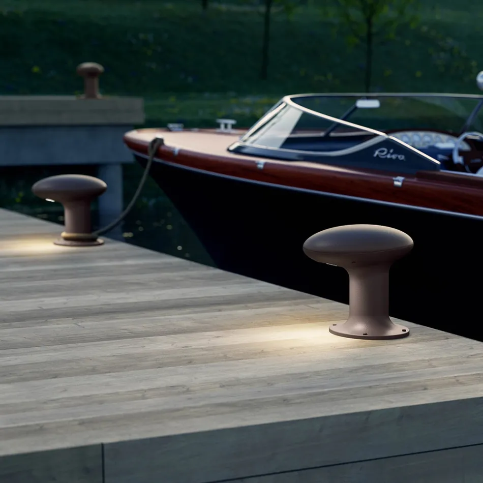 Dizajni Led Led Garden llambë në Gize gri ose kafe - Bitta nga Il Fanale Viadurini