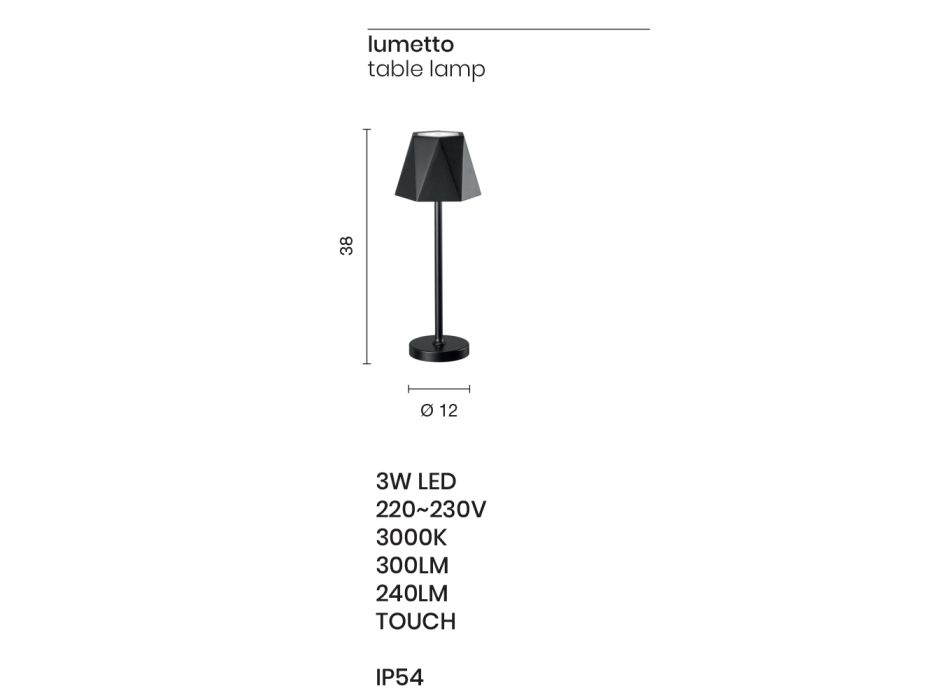 Llambë Tavoline Led Outdoor Touch në Metal dhe Karikim USB - Villard Viadurini
