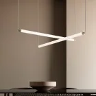 Llambë LED Moderne në Qelq të Rripuar me një Dizajn Ekskluziv të Prodhuar në Itali - Lys Viadurini
