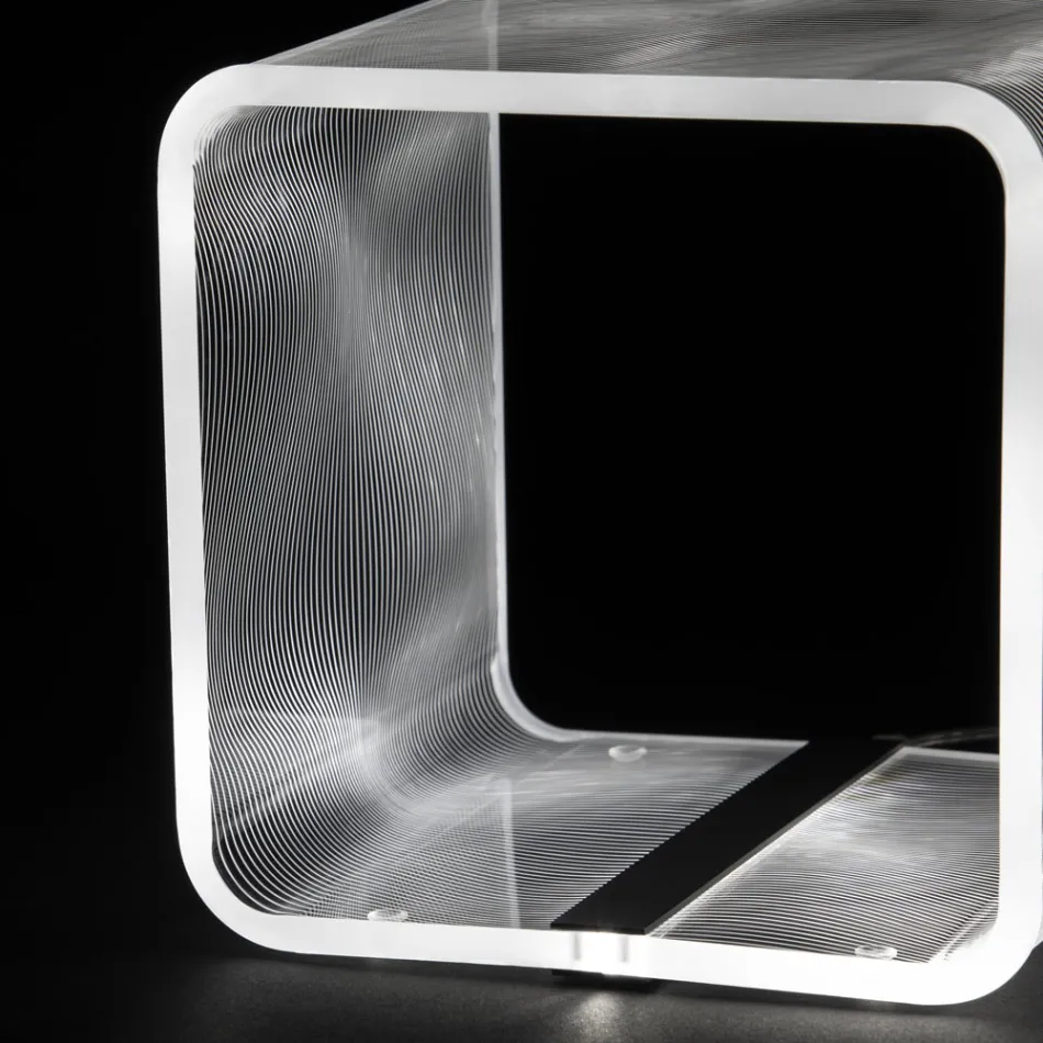 Llambë Led Rgb me Dekor Laser Kristal Akrilik Transparent - Robiola Viadurini