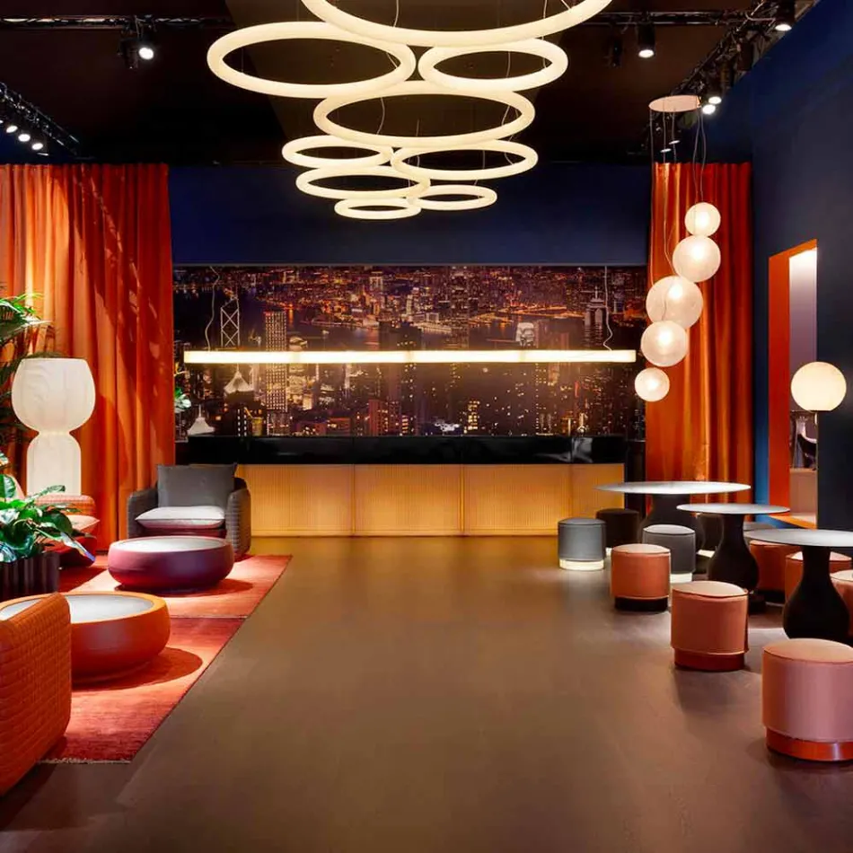 Llambë Pezullimi Moderne Round në Polietileni Prodhuar në Itali - Slide Giotto Viadurini