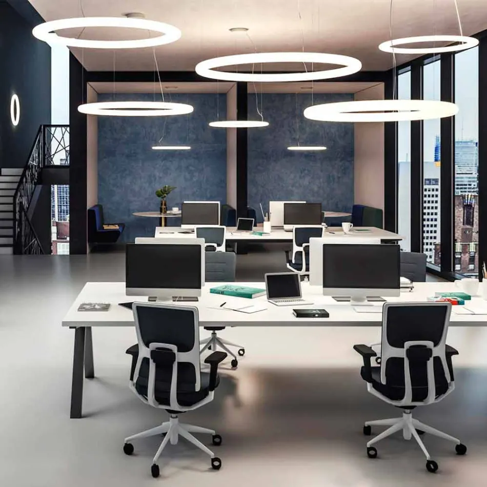 Llambë Pezullimi Moderne Round në Polietileni Prodhuar në Itali - Slide Giotto Viadurini