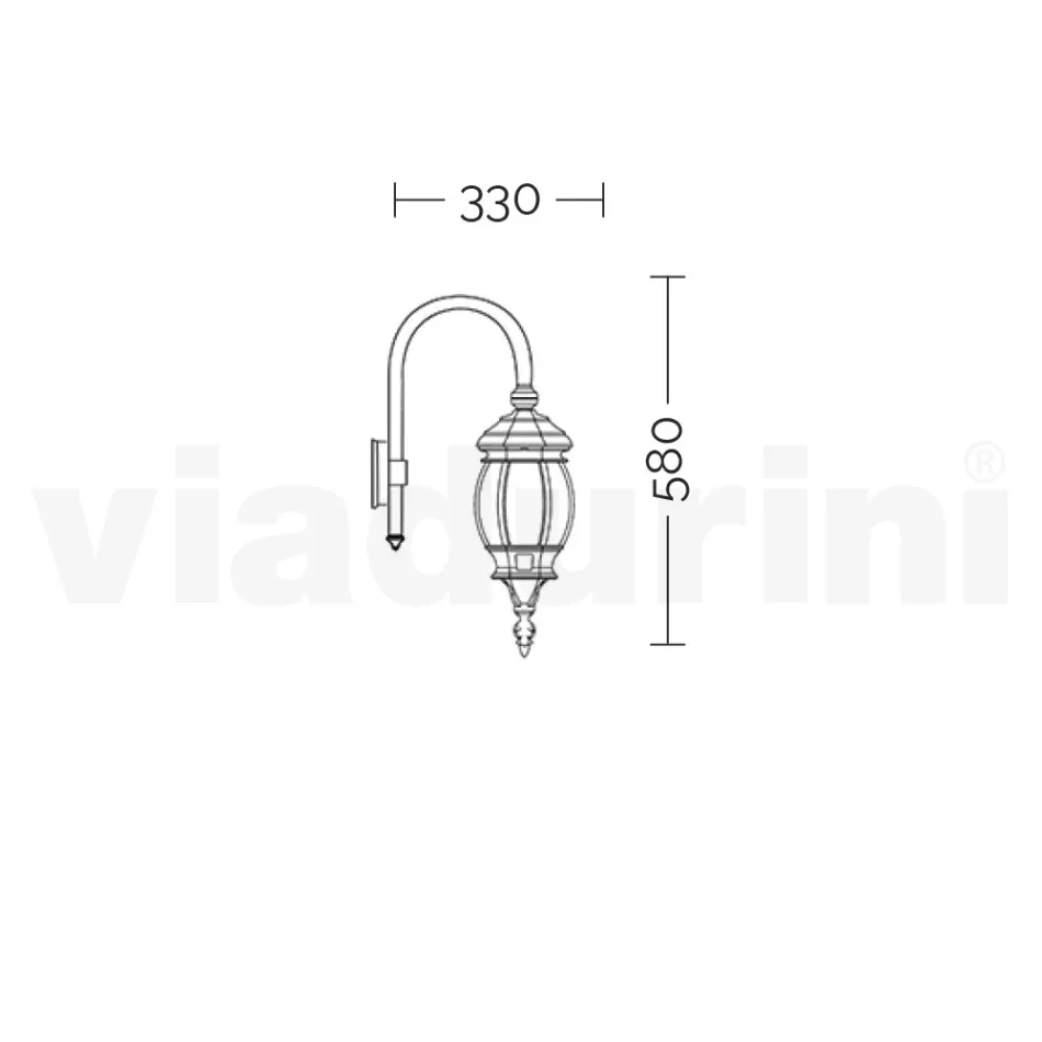 Llambë muri e jashtme në stilin e cilësisë së mirë në alumin Prodhuar në Itali - Perandori Viadurini