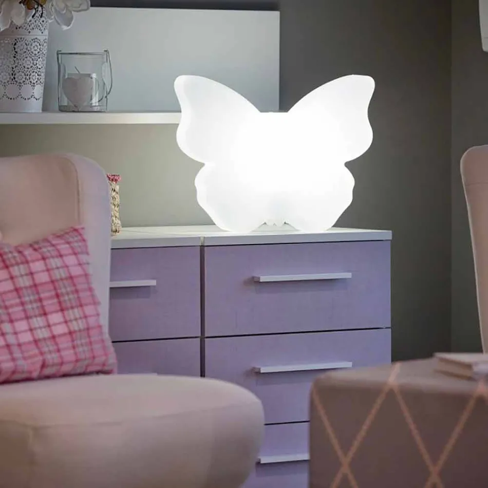 Llambë për ambiente të jashtme ose të brendshme, White Butterfly Design Modern - Farfallastar Viadurini