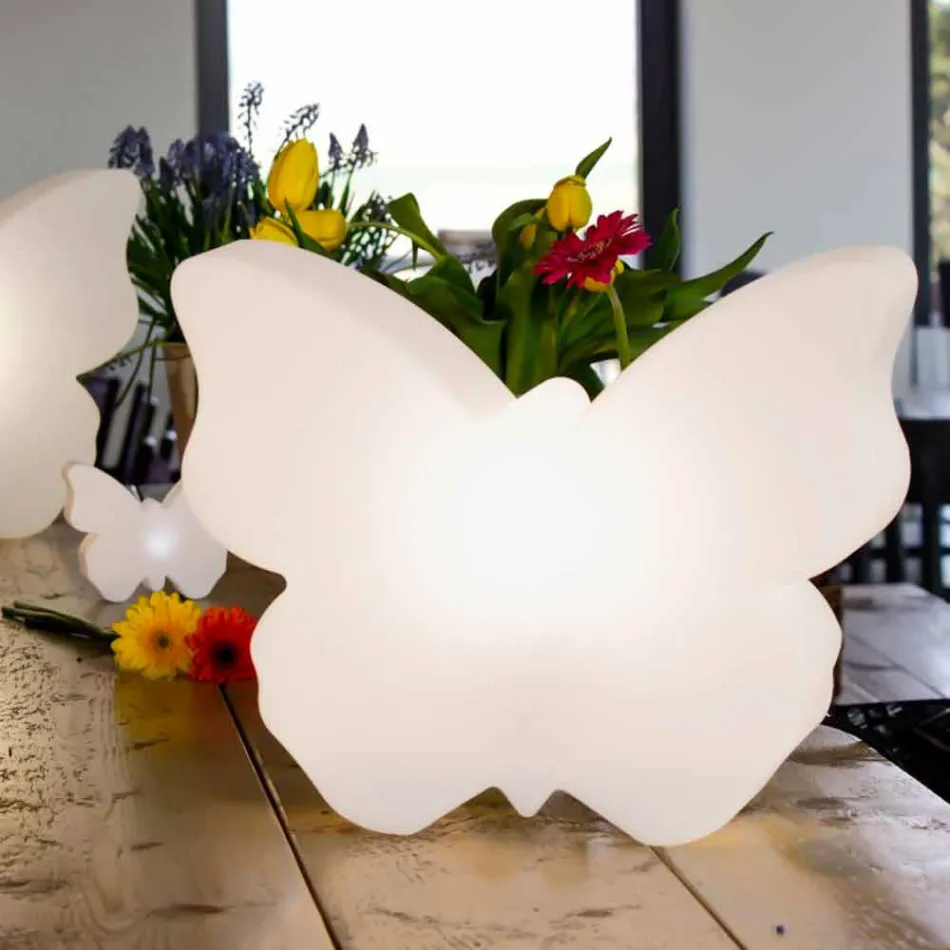 Llambë për ambiente të jashtme ose të brendshme, White Butterfly Design Modern - Farfallastar Viadurini