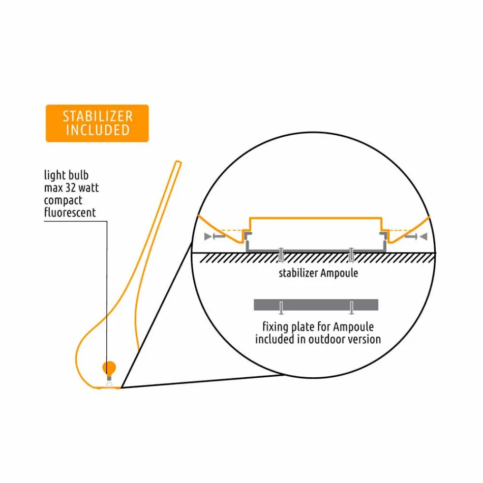 Vazo llambash dyshemeje RGB e Dekorimit me Projektim Plastik - Ampule nga Myyour Viadurini