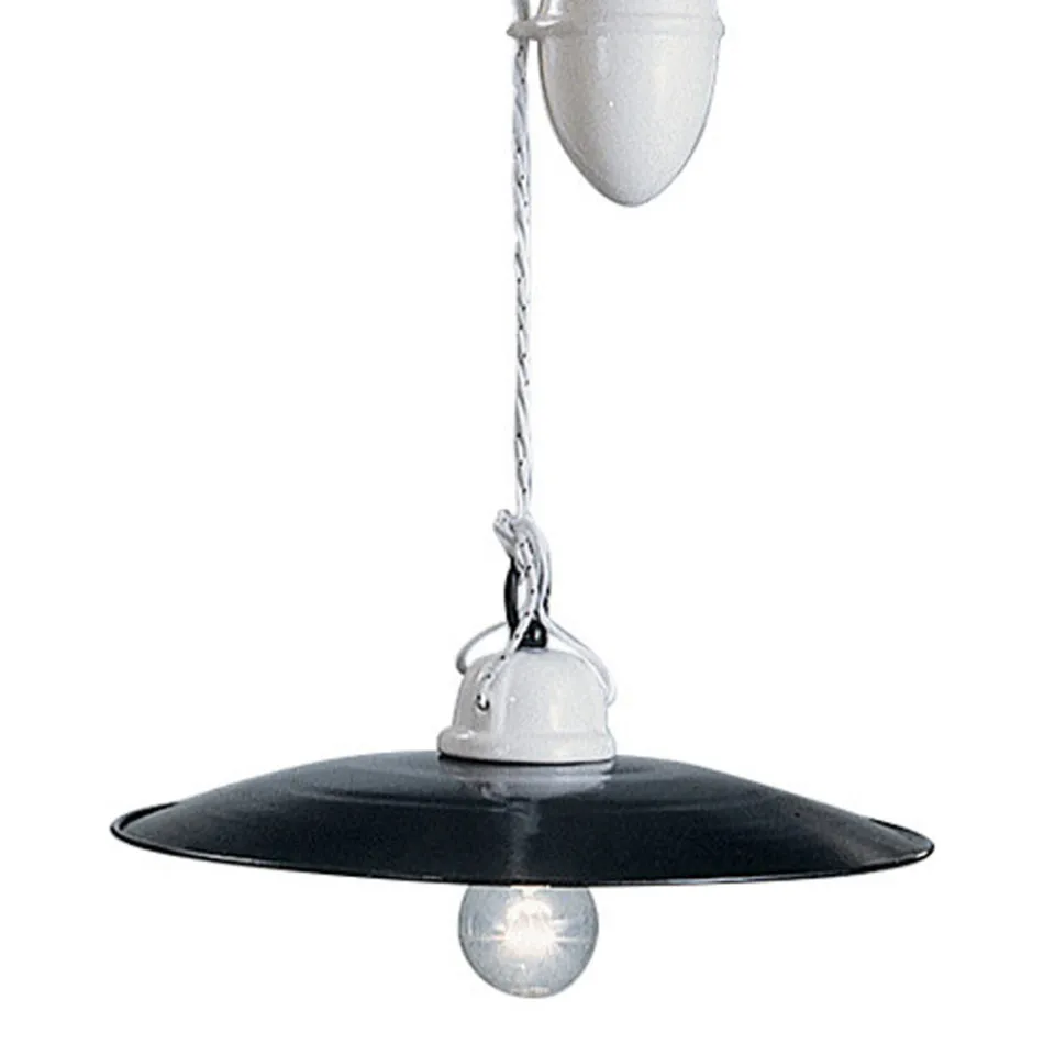 Llambë e varur për ulje-ngritje në qeramikë të bardhë dhe metal të zi - fuqi Viadurini