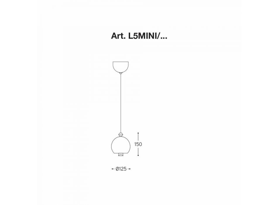 Llambë moderne e varur në qeramikë të bërë në Itali - Lustrini L5 Aldo Berrnardi Viadurini
