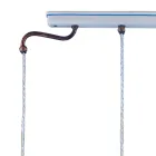 Llambë pezullimi vintage me 3 dritë prej hekuri, qelqi dhe qeramike - Ferrara Viadurini