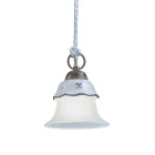 Llambë pezullimi vintage me 3 dritë prej hekuri, qelqi dhe qeramike - Ferrara Viadurini