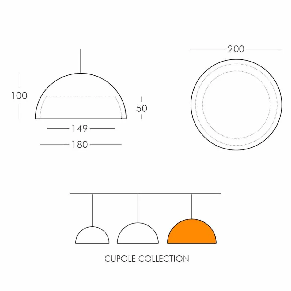 Llambë pezullimi me ngjyra Polietileni Slide Cupole prodhuar në Itali Viadurini