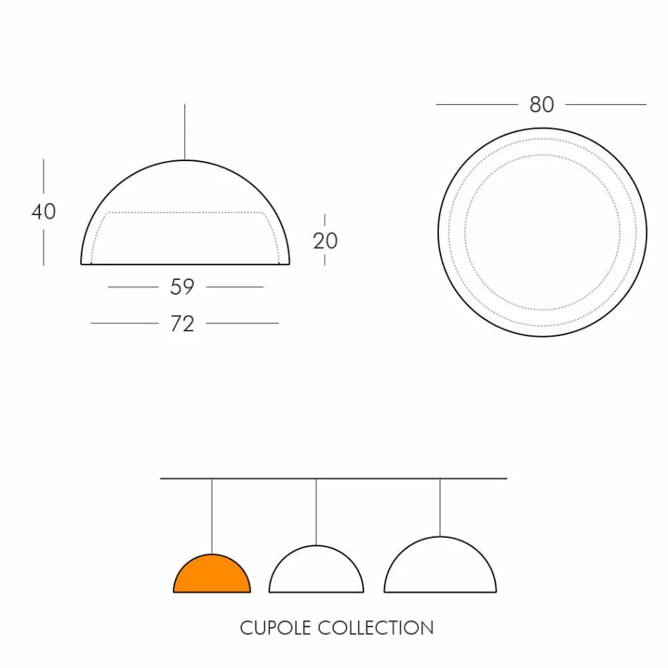 Llambë pezullimi me ngjyra Polietileni Slide Cupole prodhuar në Itali Viadurini