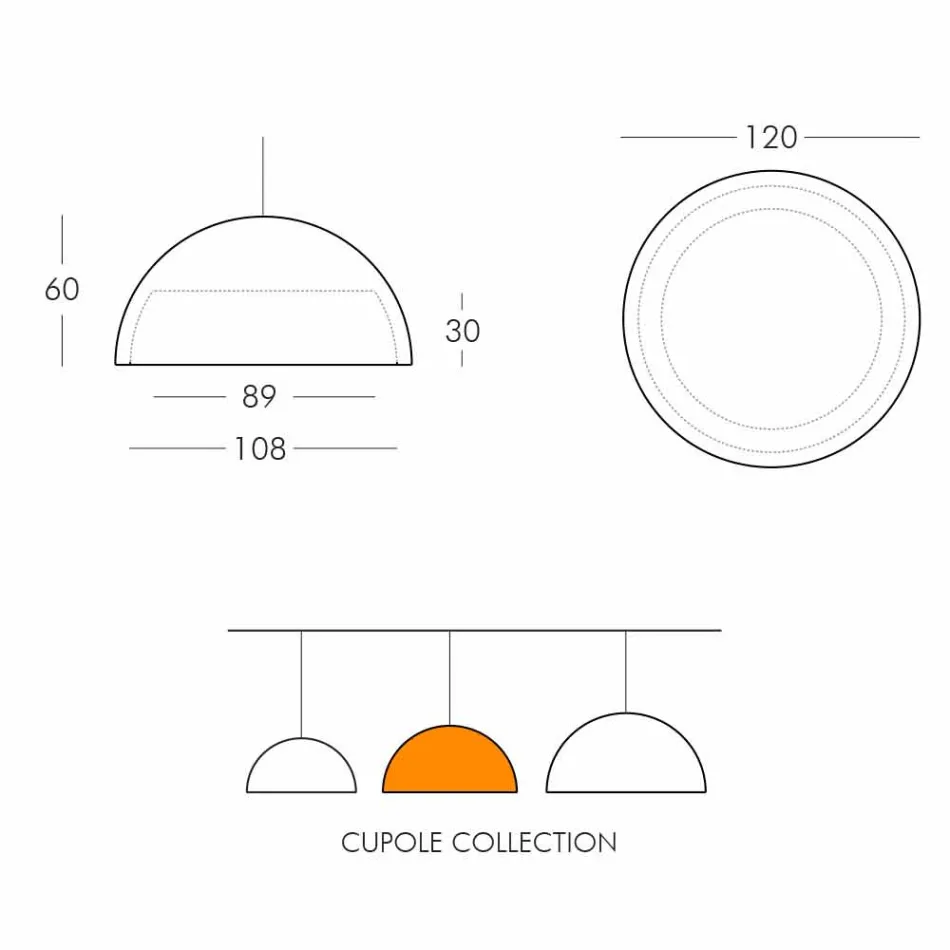 Llambë pezullimi me ngjyra Polietileni Slide Cupole prodhuar në Itali Viadurini