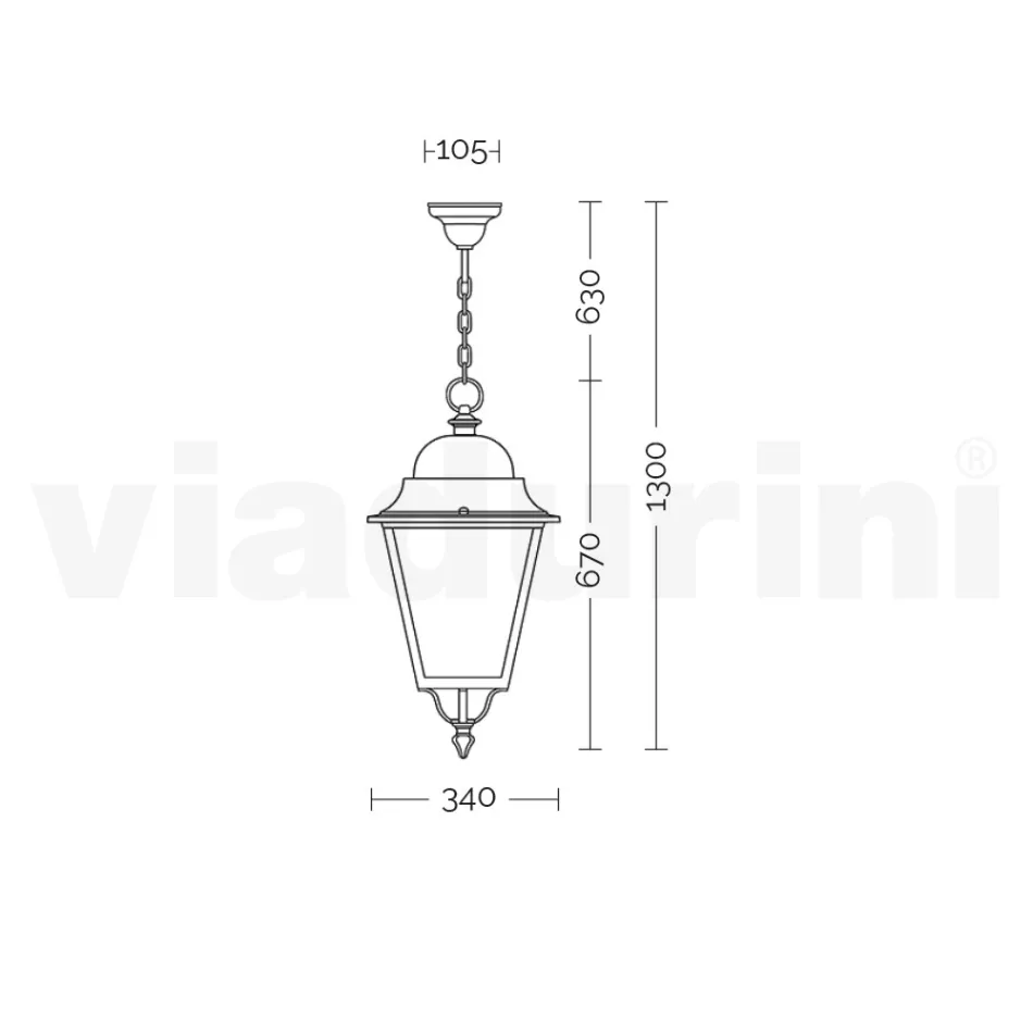 Llambë pezullimi të jashtme në alumin dhe qelq Prodhuar në Itali - Bonaria Viadurini
