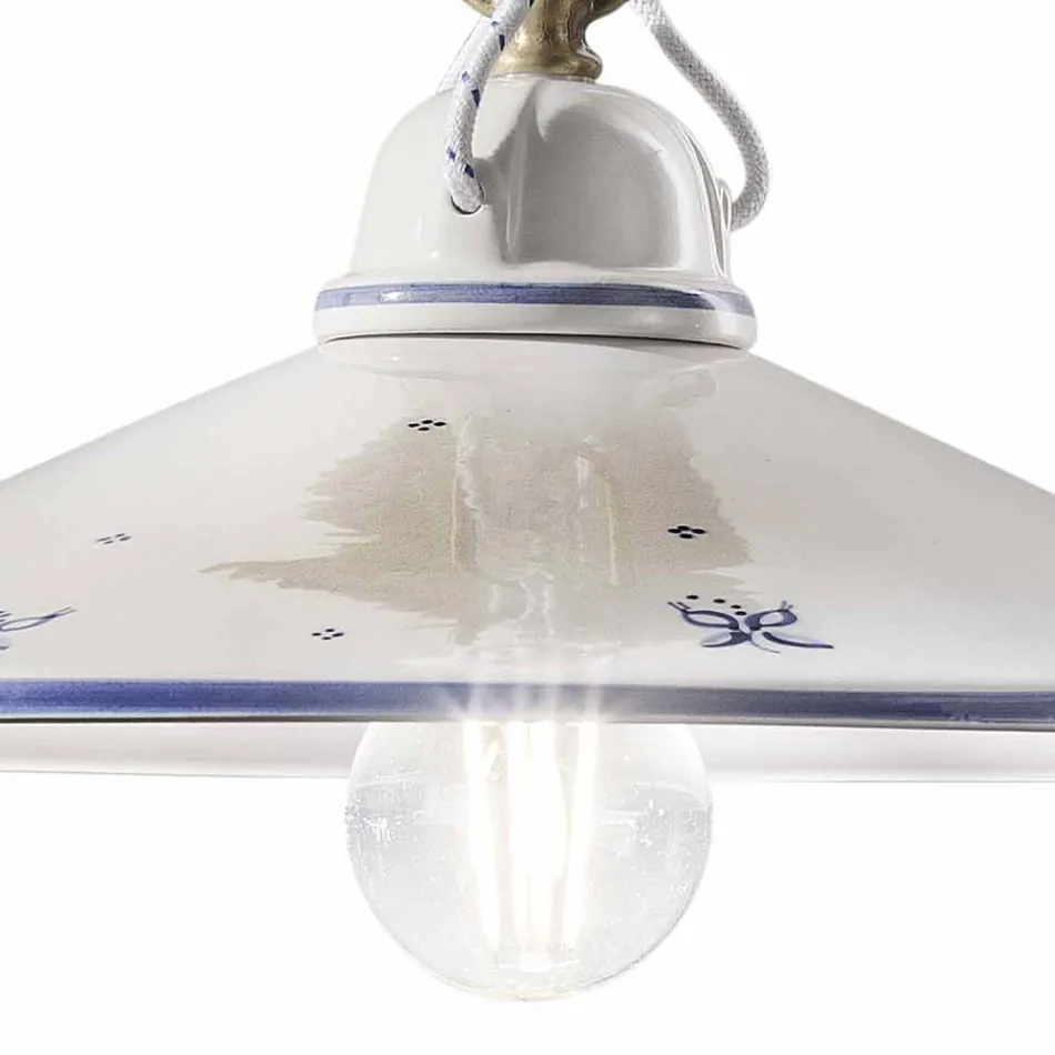 Llambë varëse me lyerje dore qeramike dhe hekur 3 përmasa - Asti Viadurini