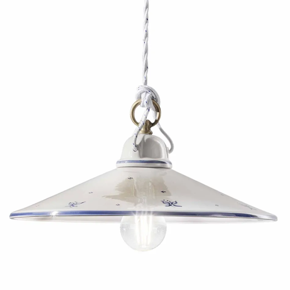 Llambë varëse me lyerje dore qeramike dhe hekur 3 përmasa - Asti Viadurini