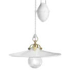 Llambë pezulluese lart e poshtë në hekur dhe qeramikë me shkëlqim 2 përmasash - Asti Viadurini