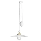 Llambë pezulluese lart e poshtë në hekur dhe qeramikë me shkëlqim 2 përmasash - Asti Viadurini