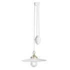 Llambë pezulluese lart e poshtë në hekur dhe qeramikë me shkëlqim 2 përmasash - Asti Viadurini