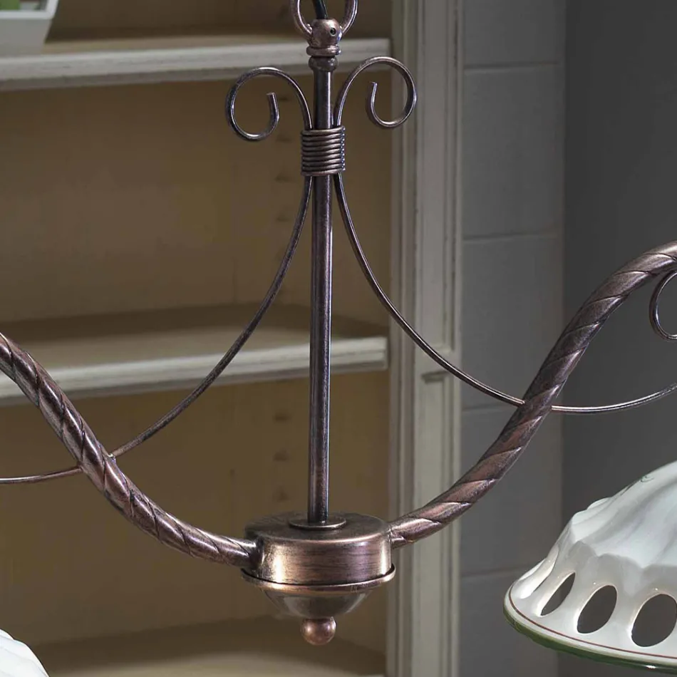 Llamba e varur 2 Drita ne Qeramike Pune Dore me Passanastri - Napoli Viadurini