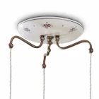 Llamba e varur me 3 drita në hekur dhe qeramike e pikturuar me dorë - Chieti Viadurini