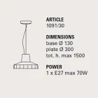 Llambë e pezulluar 30 cm, në bronz dhe majolica Toscan, Rossi Toscot Viadurini