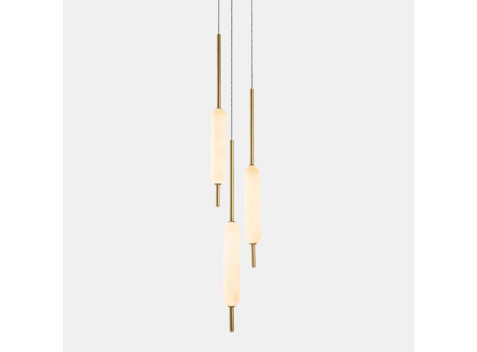 Llambë e Pezulluar me 1, 3 ose 6 Drita në Dizajn Moderne prej bronzi - Typha nga Il Fanale Viadurini
